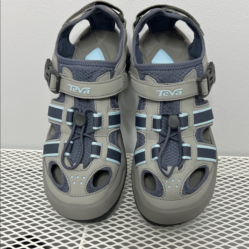 Teva Omnium Gray Blue Closed Toe Hiking Sport Sandals Women’s 9.5 - Picture 3 of 7